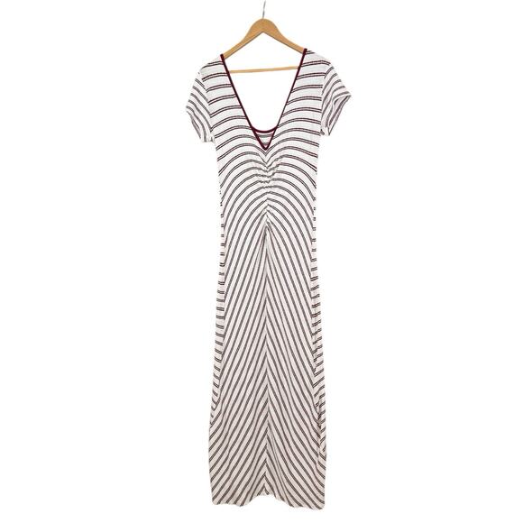Go Couture Ribbed Stripe Maxi Dress Modal Blend Short Sleeve | XL - Picture 9 of 11